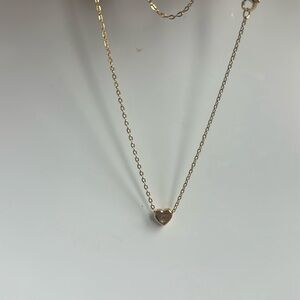 Stainlessss steal gold tone heart necklace with c initial